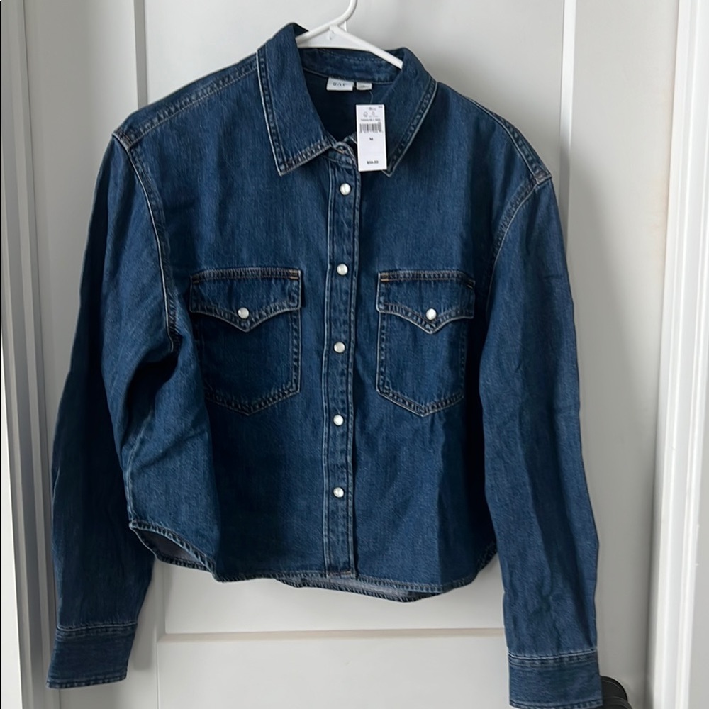 GAP Blue Denim Button-Up Shirt